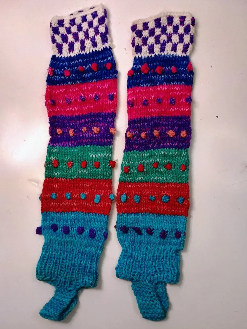 Handmade Wool Booties Warmers Multicolor Andean Cusco Winter